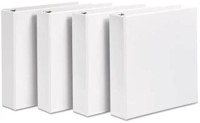 Alt view image 4 of 9 - Avery Durable View Binder with DuraHinge and Slant Rings 2" White 4/Pack 17577