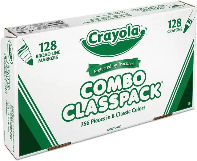 Alt view image 10 of 14 - Crayola 52-3349 Crayons And Markers Combo Classpack, Eight Colors, 256/Set
