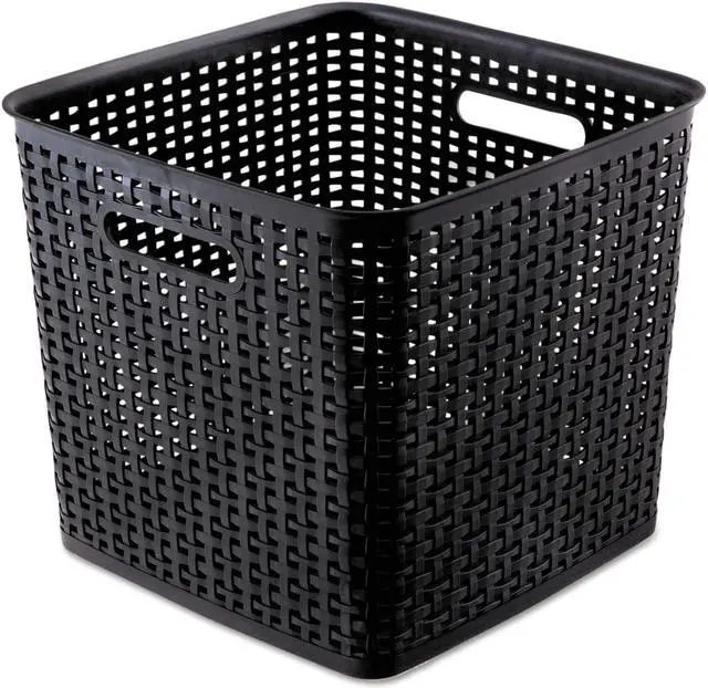 Alt view image 6 of 7 - Advantus Extra Large Weave Bin 12.64" x 11" Black 2/Pack 40376