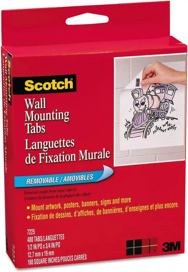 Alt view image 4 of 15 - Scotch Tape,Wall,Mntg,Tab,480/Pk 7225