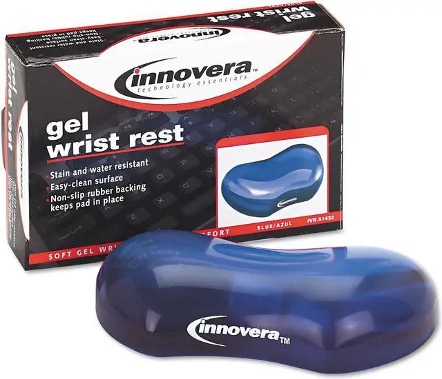 Alt view image 4 of 12 - Innovera Gel Mouse Wrist Rest Blue 51432