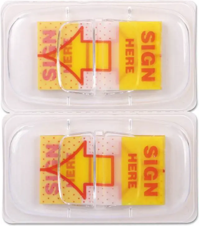 Main image of Universal Deluxe Message Arrow Flags "Sign Here" Yellow 500/Pack 99007