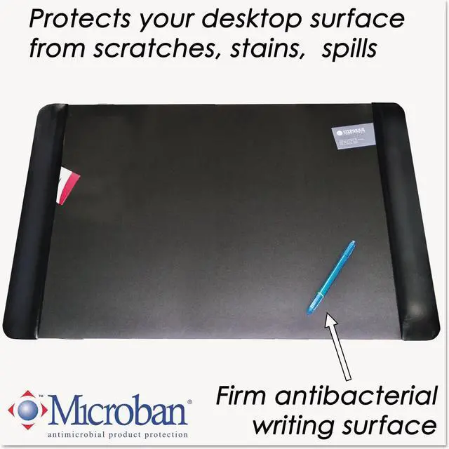 Alt view image 7 of 9 - Artistic Executive Desk Pad with Leather-Like Side Panels 36 x 20 Black 413861