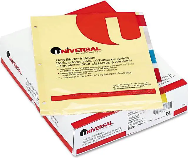 Alt view image 6 of 8 - UNIVERSAL Economical Insertable Index Multicolor Tabs 5-Tab Letter Buff 24 Sets
