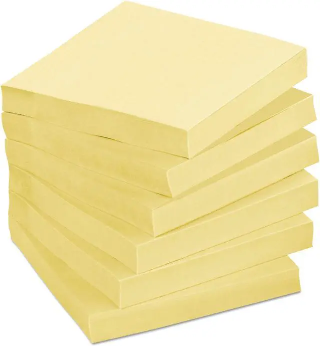 Alt view image 13 of 17 - Post-it Recycled Note Pad Cabinet Pack 3 x 3 Canary Yellow 75-Sheet 24/Pack