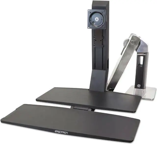 Alt view image 5 of 12 - Workfit-A Sit-Stand Workstation W/worksurface+, Lcd Ld Monitor, Aluminum/black