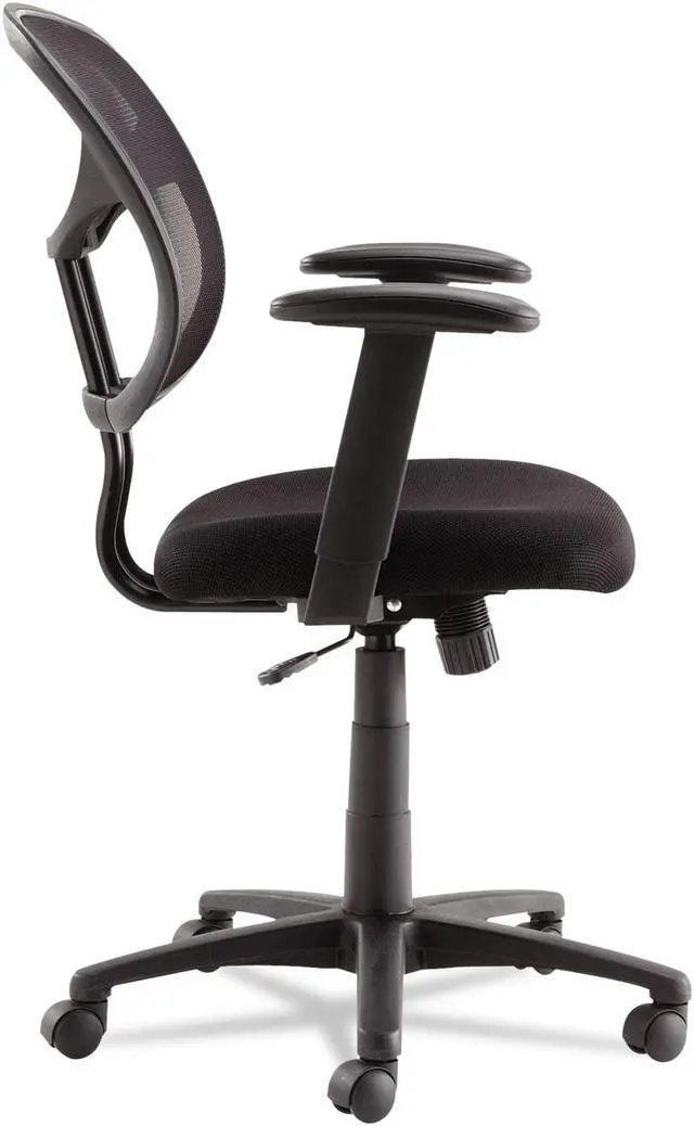 Alt view image 13 of 18 - Oif Swivel/Tilt Mesh Task Chair Height Adjustable T-Bar Arms Black/Chrome MT4818
