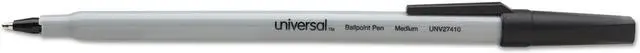 Alt view image 2 of 12 - UNIVERSAL Economy Ballpoint Stick Oil-Based Pen Black Ink Medium Dozen 27410