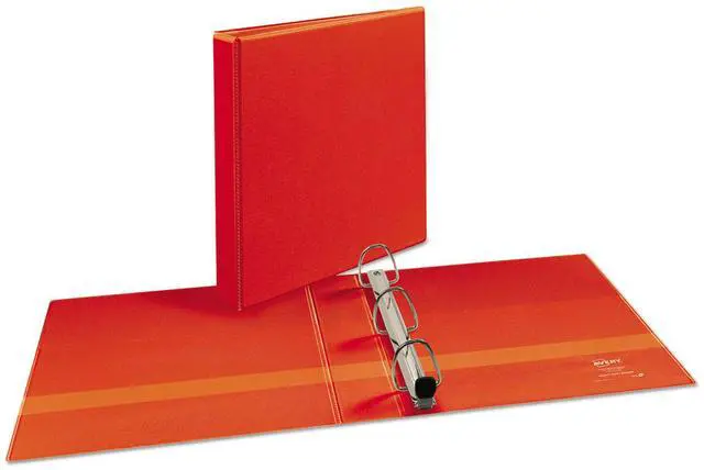 Alt view image 3 of 15 - Avery Heavy-Duty View Binder w/Locking 1-Touch EZD Rings 1 1/2" Cap Red 79171