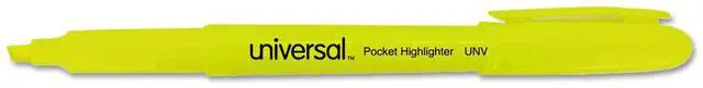 Alt view image 11 of 16 - Universal Pocket Clip Highlighter Chisel Tip Fluorescent Yellow Ink 36/Pack 08856