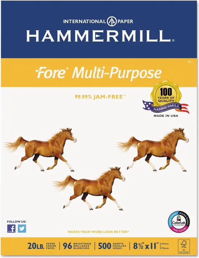 Alt view image 4 of 15 - Hammermill Fore MP Multipurpose Paper 96 Brightness 20lb 8-1/2x11 White 5000