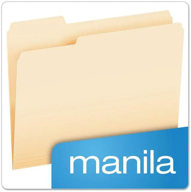 Alt view image 12 of 14 - Pendaflex Essentials File Folders 1/3 Cut First Position Top Tab Letter Manila 100/Box 752131