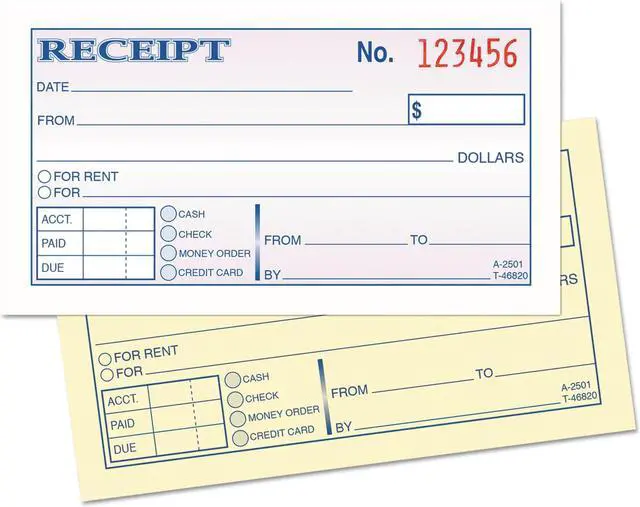 Alt view image 5 of 5 - Tops Money and Rent Receipt Books 2-3/4 x 4 7/8 2-Part Carbonless 50 Sets/Book