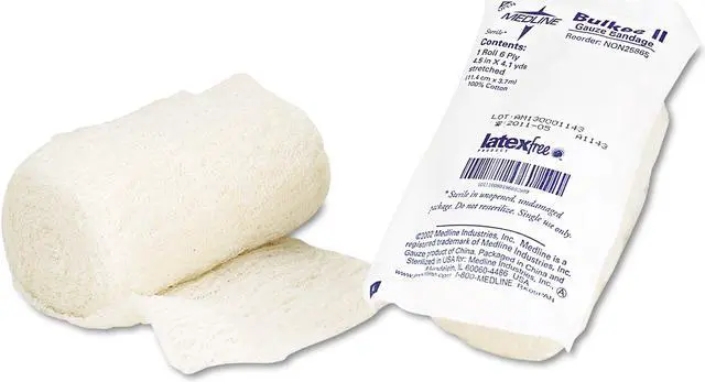 Alt view image 6 of 7 - Medline Bulkee II Gauze Bandages 4.5 x 4.1yds Sterile 100 Rolls/Carton NON25865
