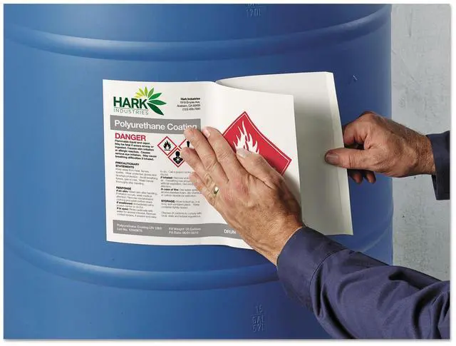 Alt view image 9 of 11 - Avery Chem Label, 8-1/2"W x 11"H, 50 Labels, PK50 Synthetic Film 7278260521