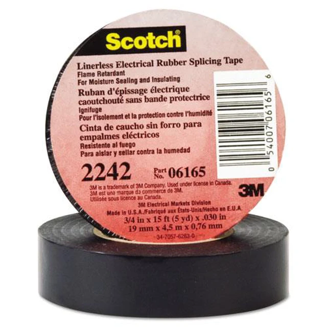 Alt view image 10 of 10 - Tape Elec 3/4In 15Ft 30Mil Epr 3M Wire Terminal Ends 2242 Black EPR 054007061656