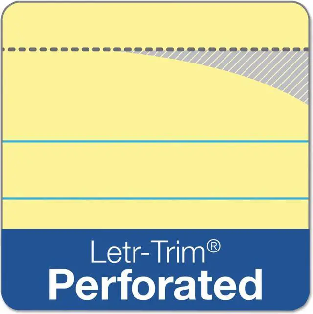 Alt view image 2 of 20 - TOPS Docket Ruled Perforated Pads 8 1/2 x 11 3/4 Canary 50 Sheets 6/Pack 63406