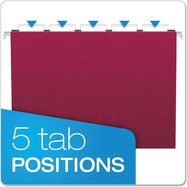 Alt view image 12 of 15 - Pendaflex Reinforced Hanging Folders 1/5 Tab Letter Black 25/Box 415215BLA