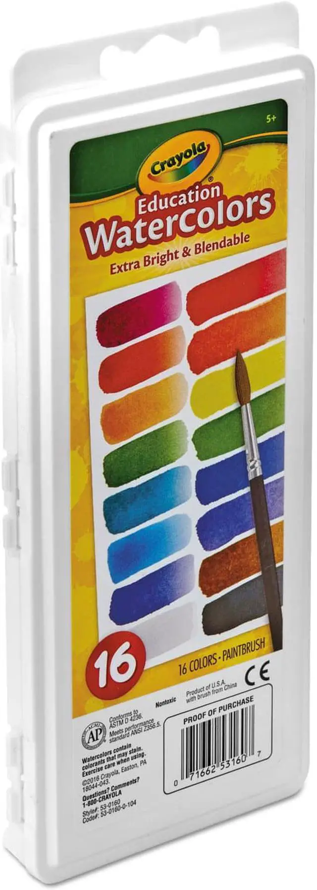 Alt view image 6 of 13 - Crayola. 530160 Watercolors  16 Assorted Colors