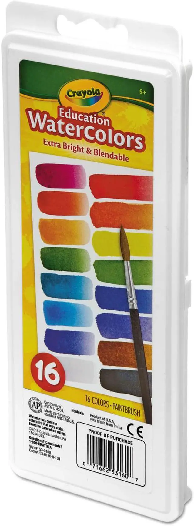 Alt view image 7 of 13 - Crayola. 530160 Watercolors  16 Assorted Colors