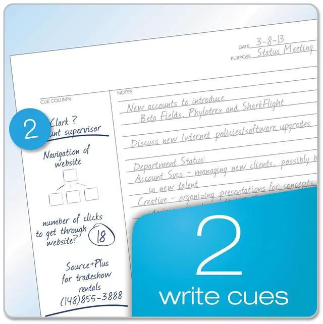 Alt view image 7 of 16 - Tops Note-Taking System Notebk Wire 20 lb 11"x9" 100Shts WE 90223
