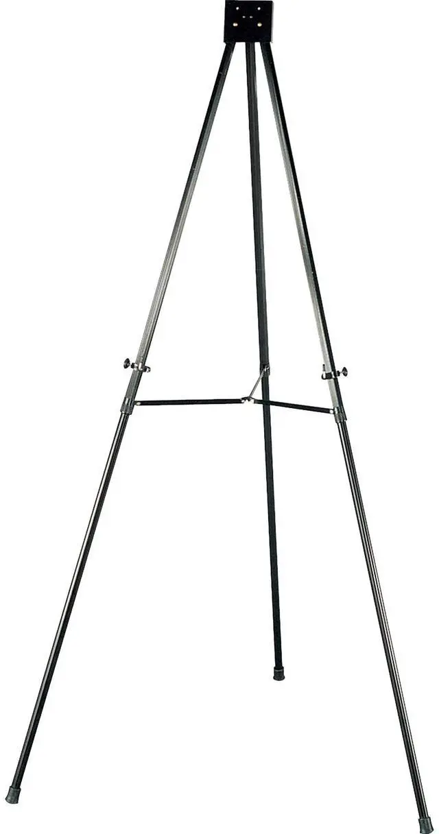 Alt view image 5 of 10 - Lorell Telescoping Aluminum Easel Adjust Legs 66" Black 75683
