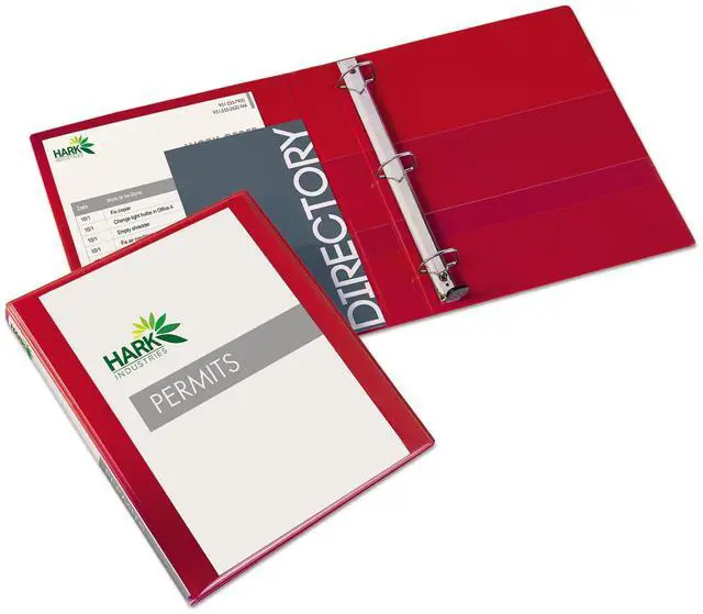 Alt view image 4 of 15 - Avery Heavy-Duty View Binder w/Locking 1-Touch EZD Rings 1" Cap Red 79170