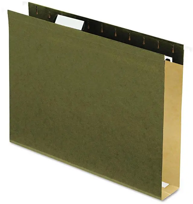 Main image of Pendaflex Reinforced 2" Extra Capacity Hanging Folders 1/5 Tab Letter Green 25/Box 4152X2
