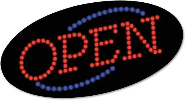 Alt view image 2 of 5 - COSCO 098099 LED "OPEN" Sign- 10 1/2: x 20 1/8"- Red & Blue Graphics