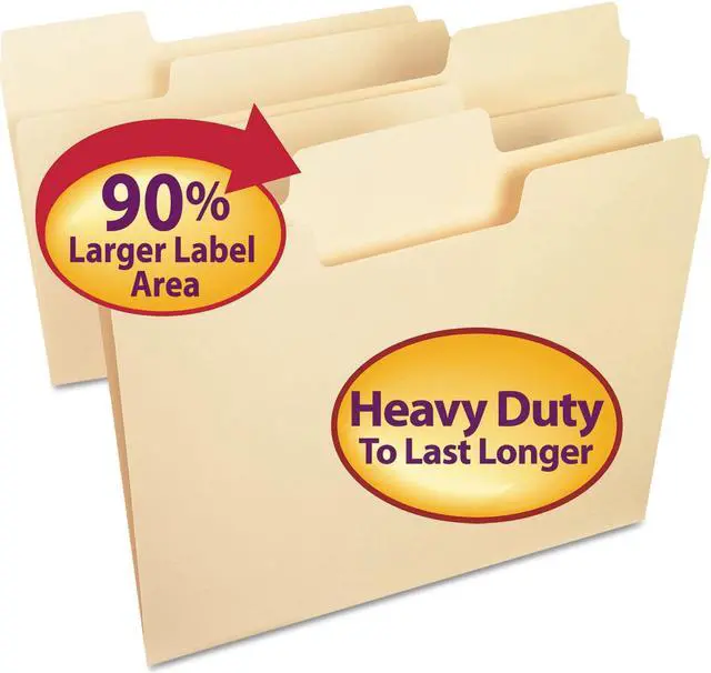 Main image of Smead SuperTab Heavyweight Folder Manila 1/3 Cut Letter 50/BX 10401