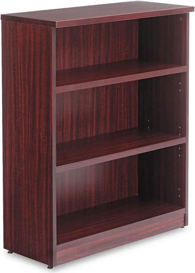 Alt view image 2 of 13 - Alera Valencia Series Bookcase Three-Shelf 31 3/4w x 14d x 39 3/8h Mahogany VA634432MY