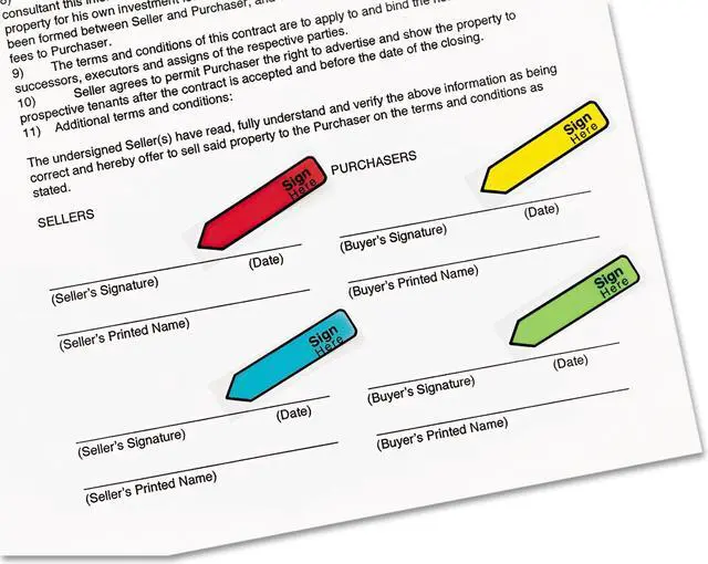 Alt view image 18 of 20 - 3M 684SH Arrow Flags    Sign Here    4 Colors with Dispensers  120 Pack