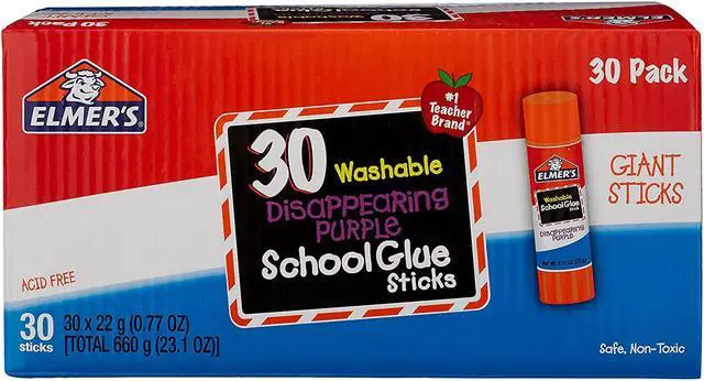 Alt view image 11 of 11 - Elmers Disappearing Purple All Purpose Glue Sticks Purple/Clear 30/Box E605