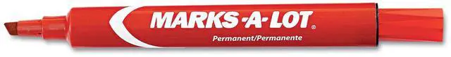Alt view image 11 of 17 - Avery Marks-A-Lot Large Desk-Style Permanent Marker Chisel Tip Red Dozen 08887