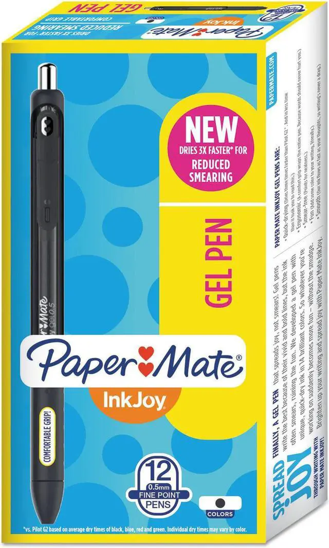 Alt view image 16 of 17 - Paper Mate Pen,Inkjoy,Gel,0.5,Os,Bk 1951720