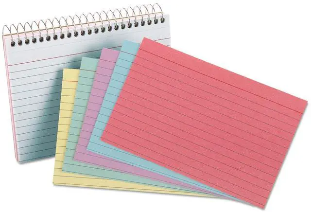 Alt view image 5 of 9 - Oxford 40286 Spiral Index Cards, 4 x 6, Blue/Violet/Canary/Green/Cherry, 50/Pack