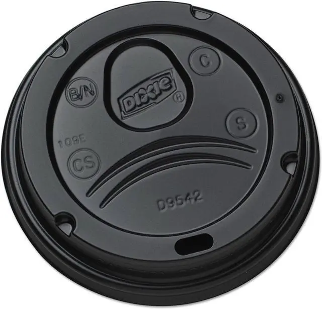 Alt view image 5 of 6 - Lid for 12 to 20 oz. Hot Cup, Dome, Sip Through, Black, Pk1000 DIXIE D9542B