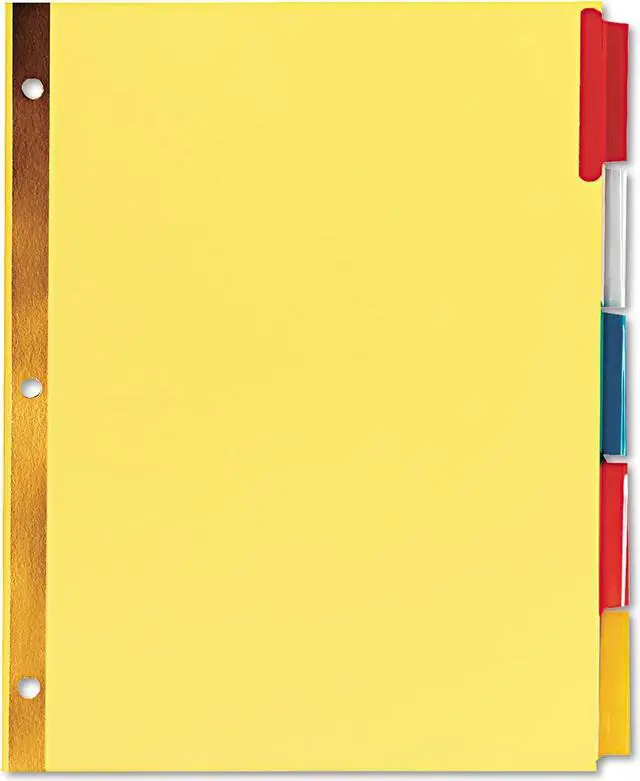 Alt view image 5 of 6 - UNIVERSAL Extended Insert Indexes Assorted Color 5-Tab Letter Buff 6 Sets/Box 21874