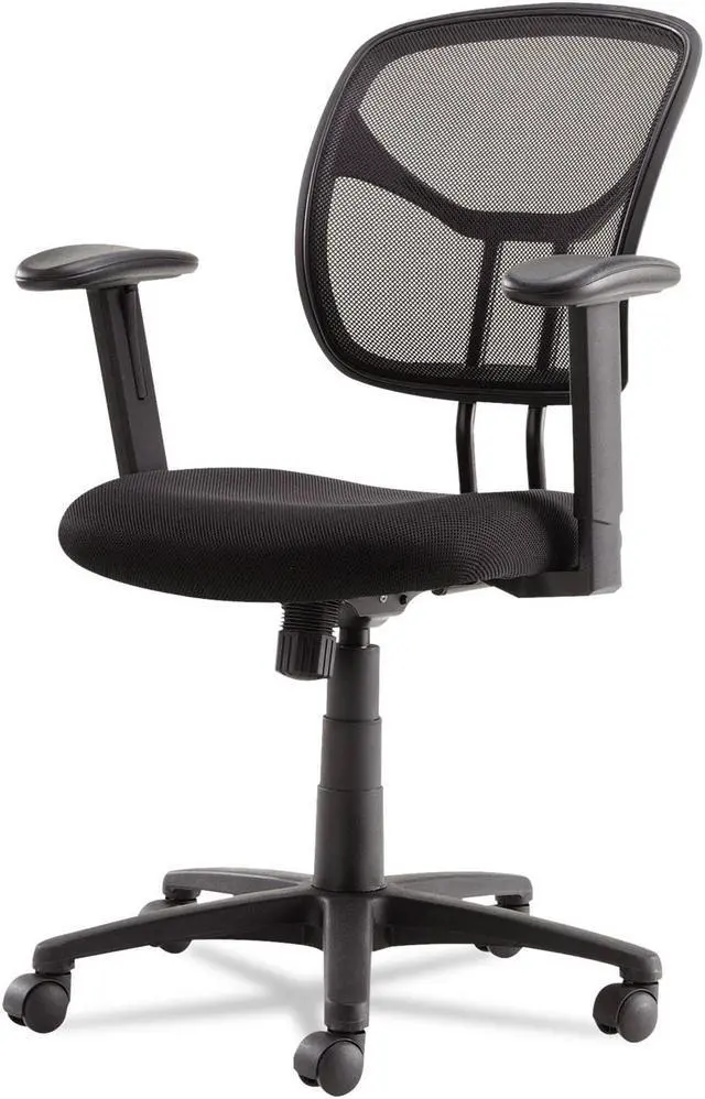 Alt view image 14 of 18 - Oif Swivel/Tilt Mesh Task Chair Height Adjustable T-Bar Arms Black/Chrome MT4818