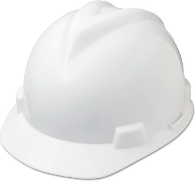 Alt view image 11 of 14 - MSA V-Gard Hard Hats Ratchet Suspension Size 6 1/2 - 8 White 475358