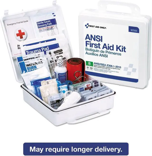 Alt view image 8 of 16 - ANSI 2015 Compliant  Class B Type III First Aid Kit for 50 People, 199 Pieces FAO90566