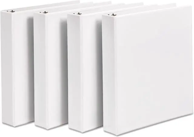 Alt view image 5 of 10 - Avery Durable View Binder with DuraHinge and Slant Rings 1 1/2" White 4/Pack 17576