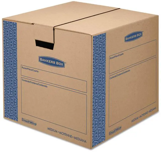 Alt view image 14 of 16 - Bankers Box SmoothMove Prime Medium Moving Boxes 18l x 18w x 16h Kraft/Blue 8