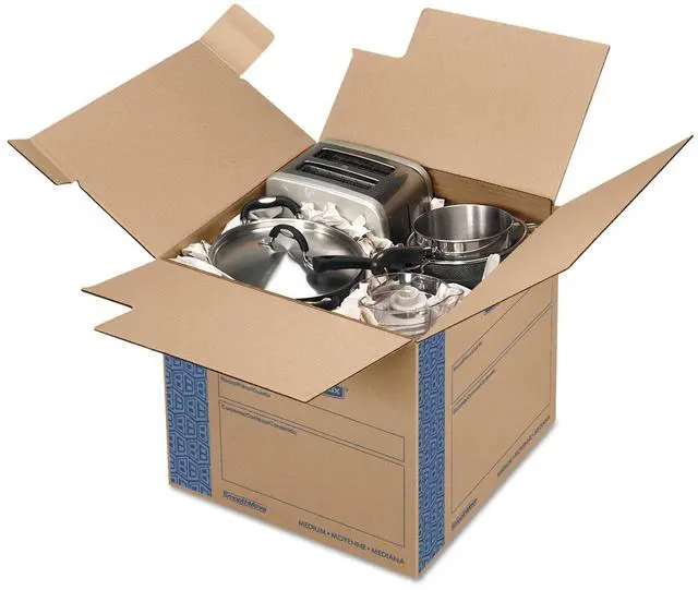 Alt view image 16 of 16 - Bankers Box SmoothMove Prime Medium Moving Boxes 18l x 18w x 16h Kraft/Blue 8