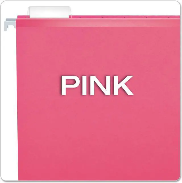 Alt view image 14 of 15 - Pendaflex Reinforced Hanging Folders 1/5 Tab Letter Pink 25/Box 415215PIN