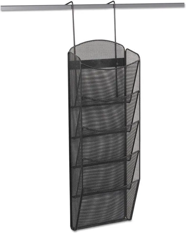 Alt view image 19 of 20 - Safco Onyx Mesh Literature Rack Five Compartments 10-1/4w x 3-1/2d x 28-1/3h