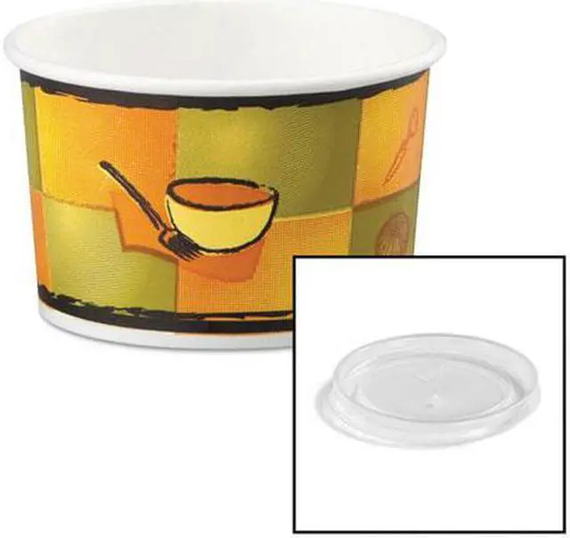 Alt view image 3 of 6 - Chinet Streetside Paper Food Container w/Plastic Lid Streetside Design 8-10oz