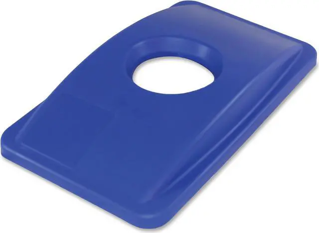 Alt view image 3 of 3 - Impact Thin Lid Bin w/round Cut Out 23 Gal Blue 702511