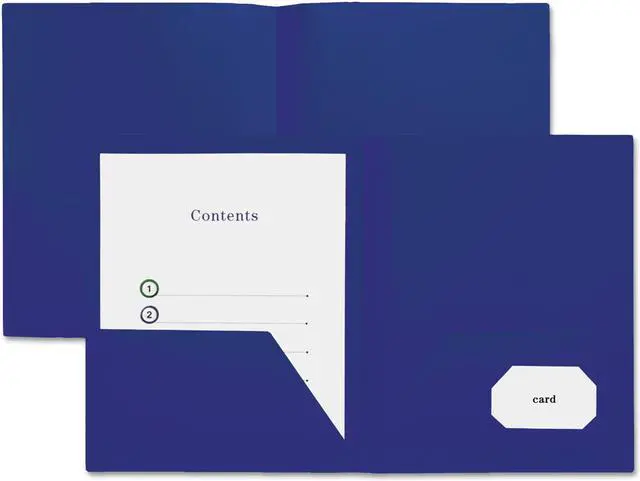 Alt view image 4 of 14 - Universal Two-Pocket Plastic Folders 11 x 8 1/2 Navy Blue 10/Pack 20541