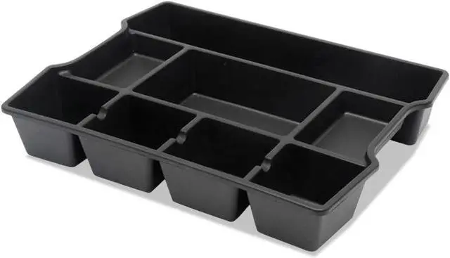 Alt view image 7 of 7 - Universal High Capacity Drawer Organizer 14 7/8 x 11 7/8 x 2 1/2 Plastic Black 20120